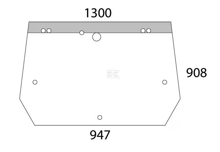 Afturrúða Case, New Holland og Ford