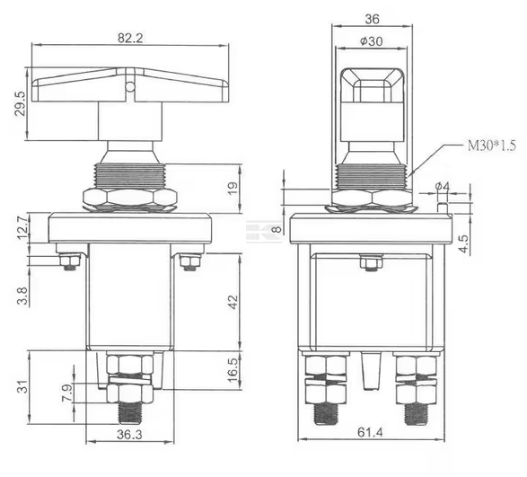 Hnífrofi 500A 12/24V 2000A &lt;10