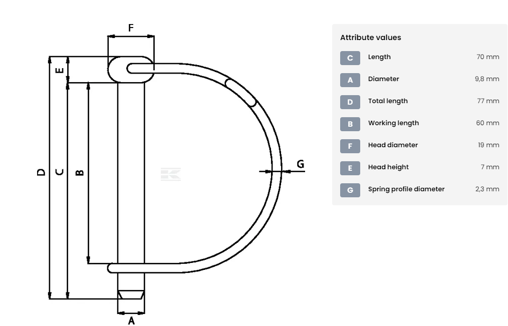 Hringsplitti 10x70mm