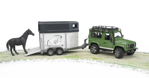 Land Rover með hestakerru - leikfang