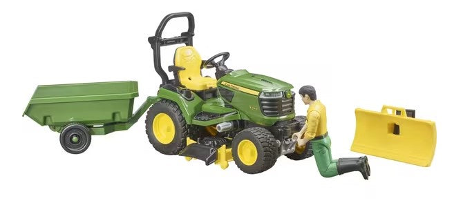 John Deere leikfanga slátturtraktor með vagn
