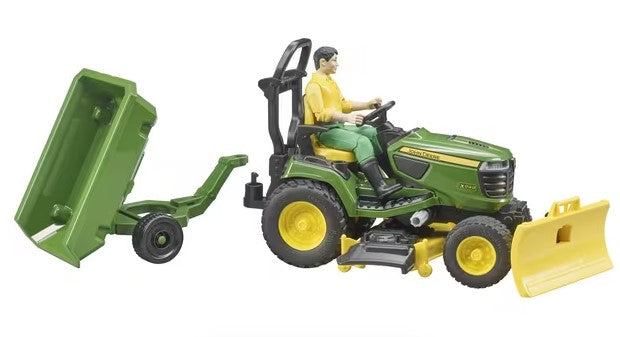 John Deere leikfanga slátturtraktor með vagn