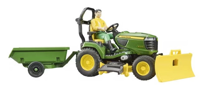 John Deere leikfanga slátturtraktor með vagn