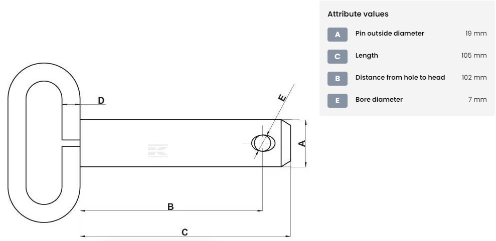 Beislispinni / beislisbolti 19x102 mm